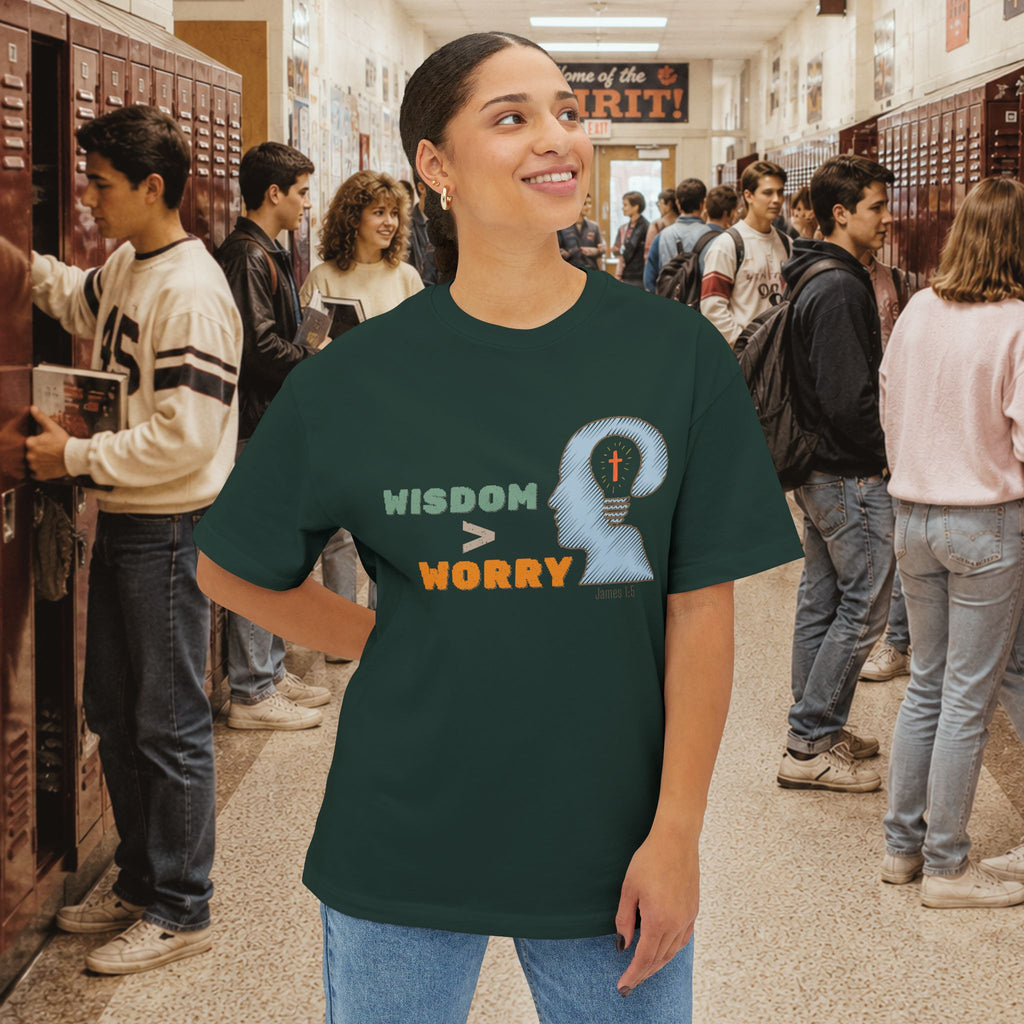 Wisdom Over Worry Oversized Boxy T-Shirt