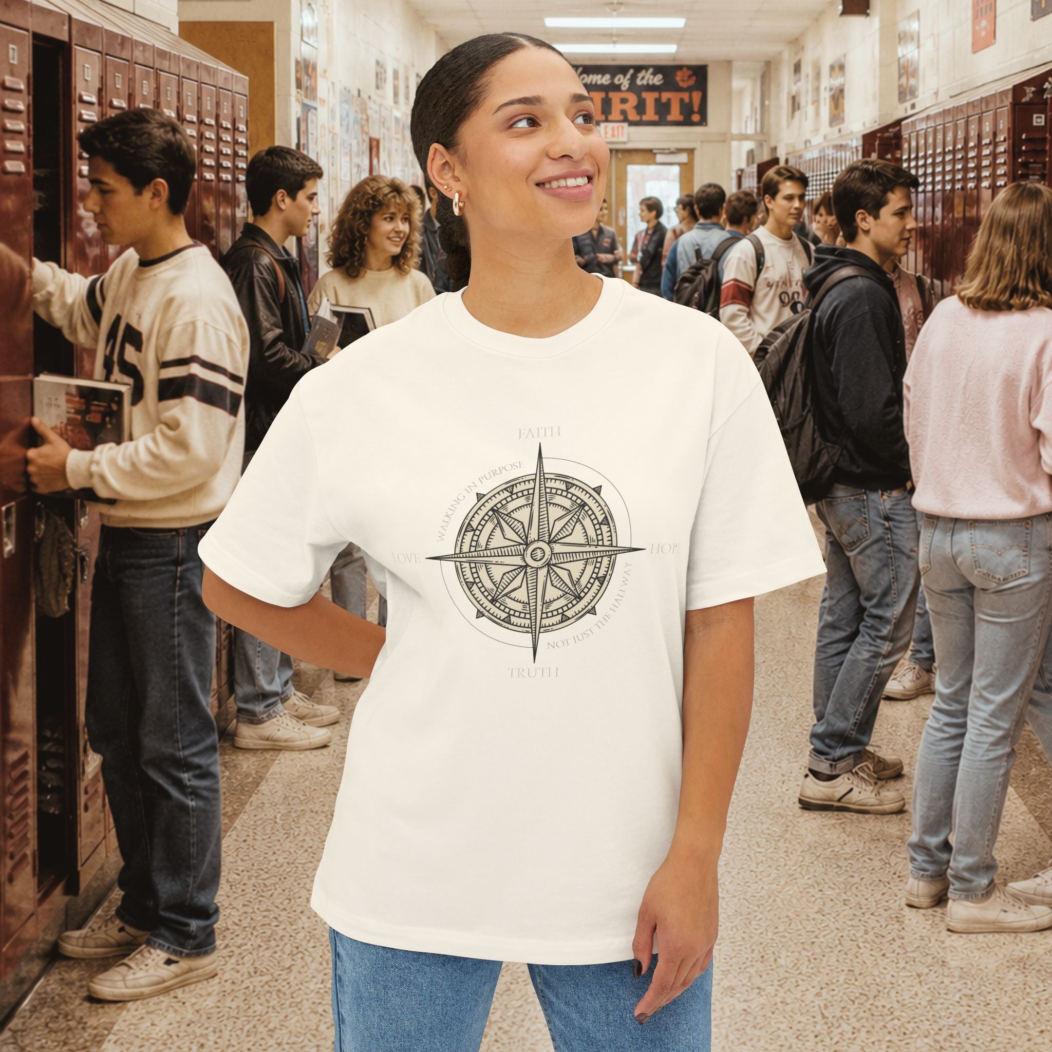 Walking in Purpose, Not Just the Hallway Oversized Boxy T-Shirt