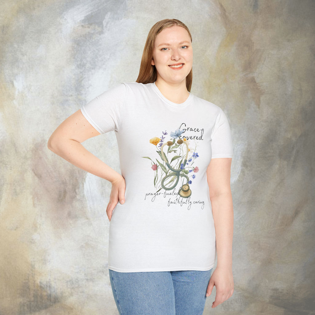 Grace covered, prayer fueled, faithfully caring T-Shirt