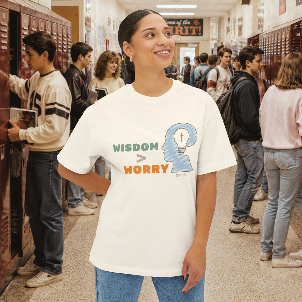 Wisdom Over Worry Oversized Boxy T-Shirt