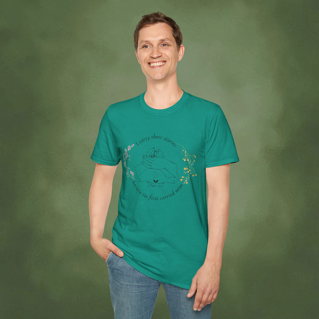 I Carry Their Stories Because He First Carried Mine T-shirt