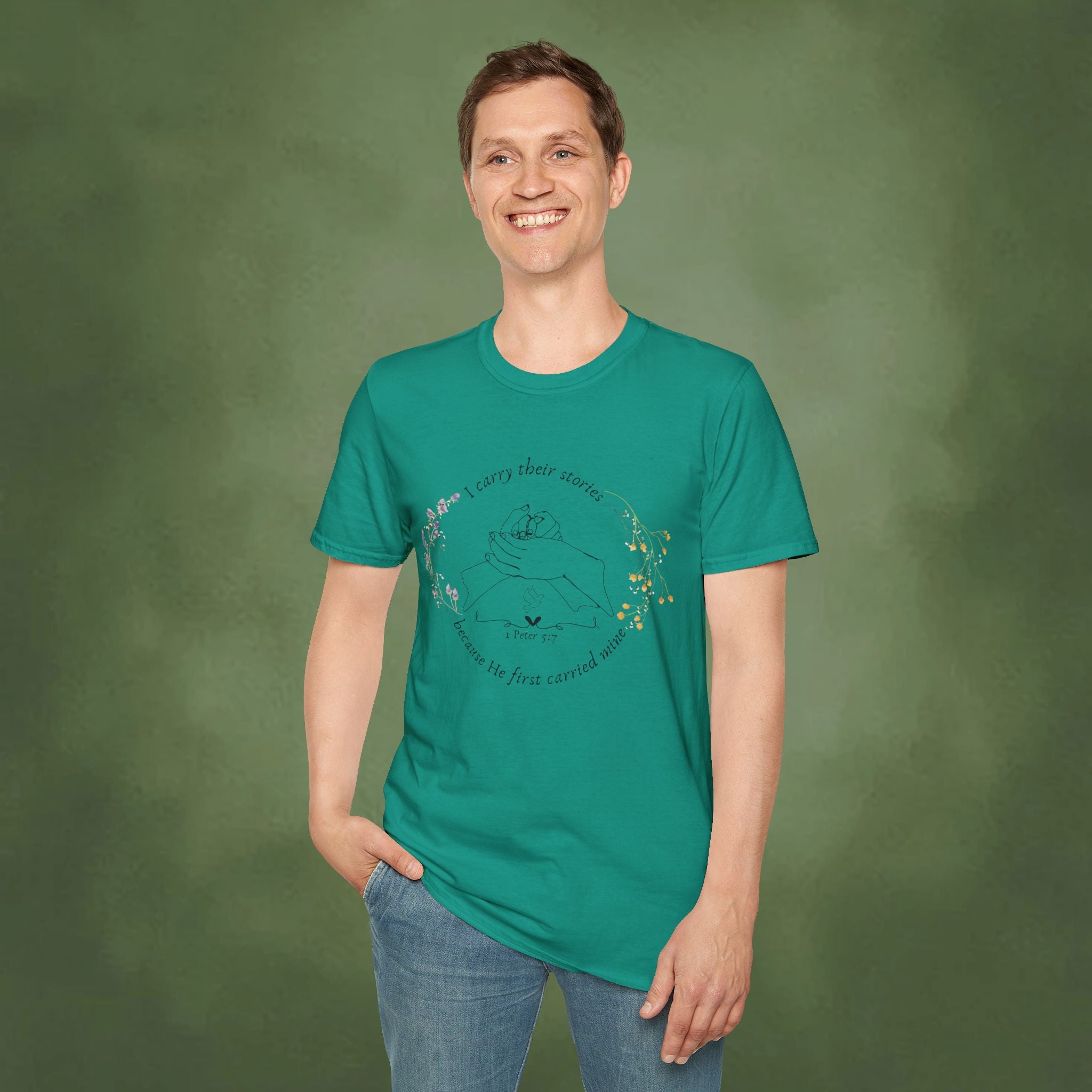 I Carry Their Stories Because He First Carried Mine T-shirt
