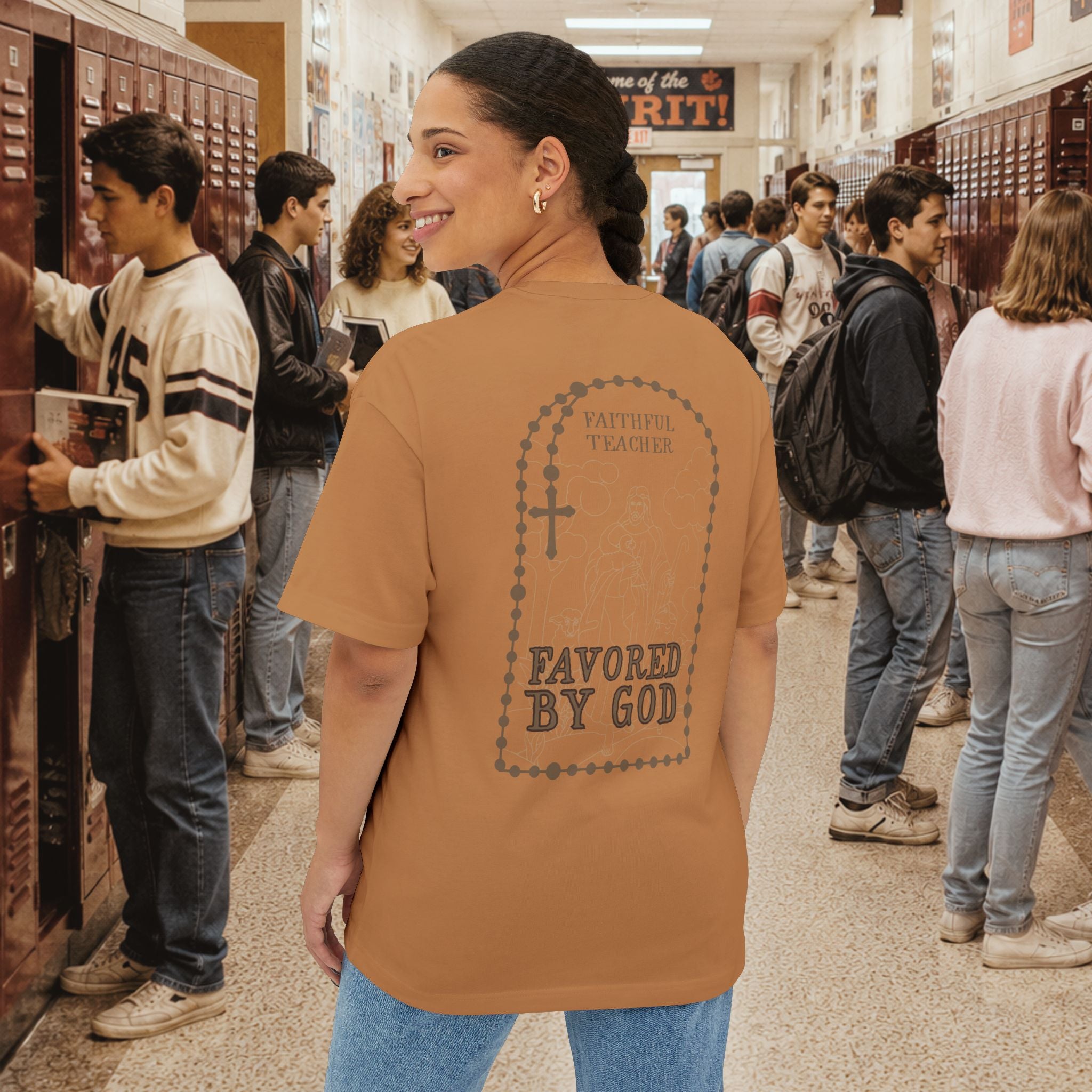 Faithful Teacher, Favored by God oversized T-Shirt
