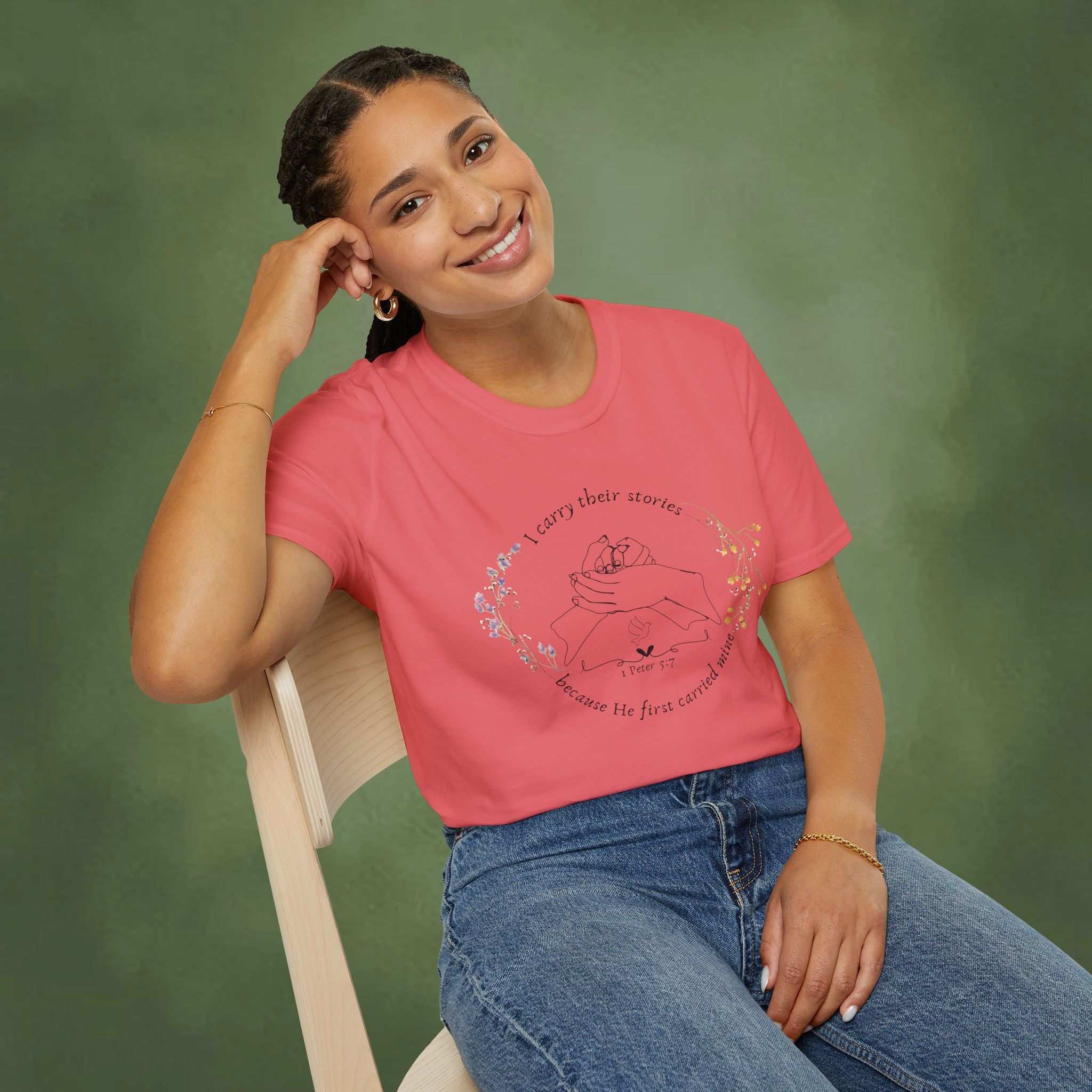 I Carry Their Stories Because He First Carried Mine T-shirt