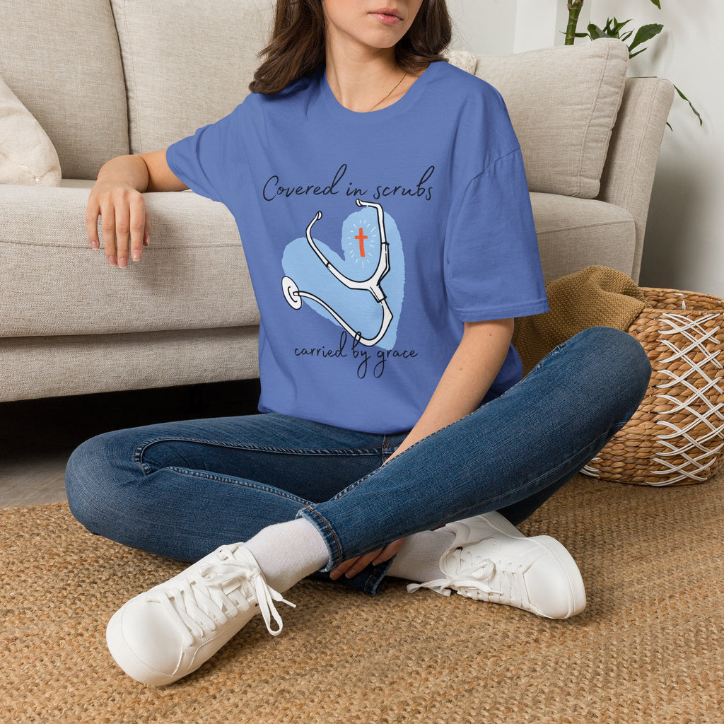 Covered in Scrubs, Carried by Grace T‑Shirt