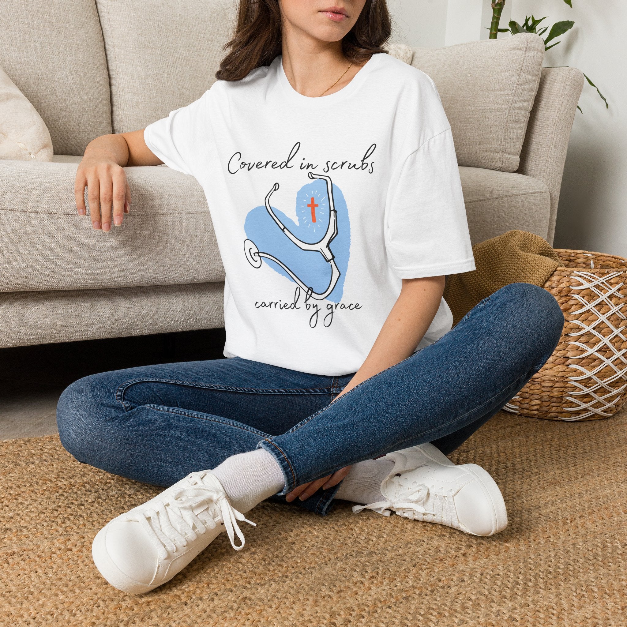Covered in Scrubs, Carried by Grace T‑Shirt
