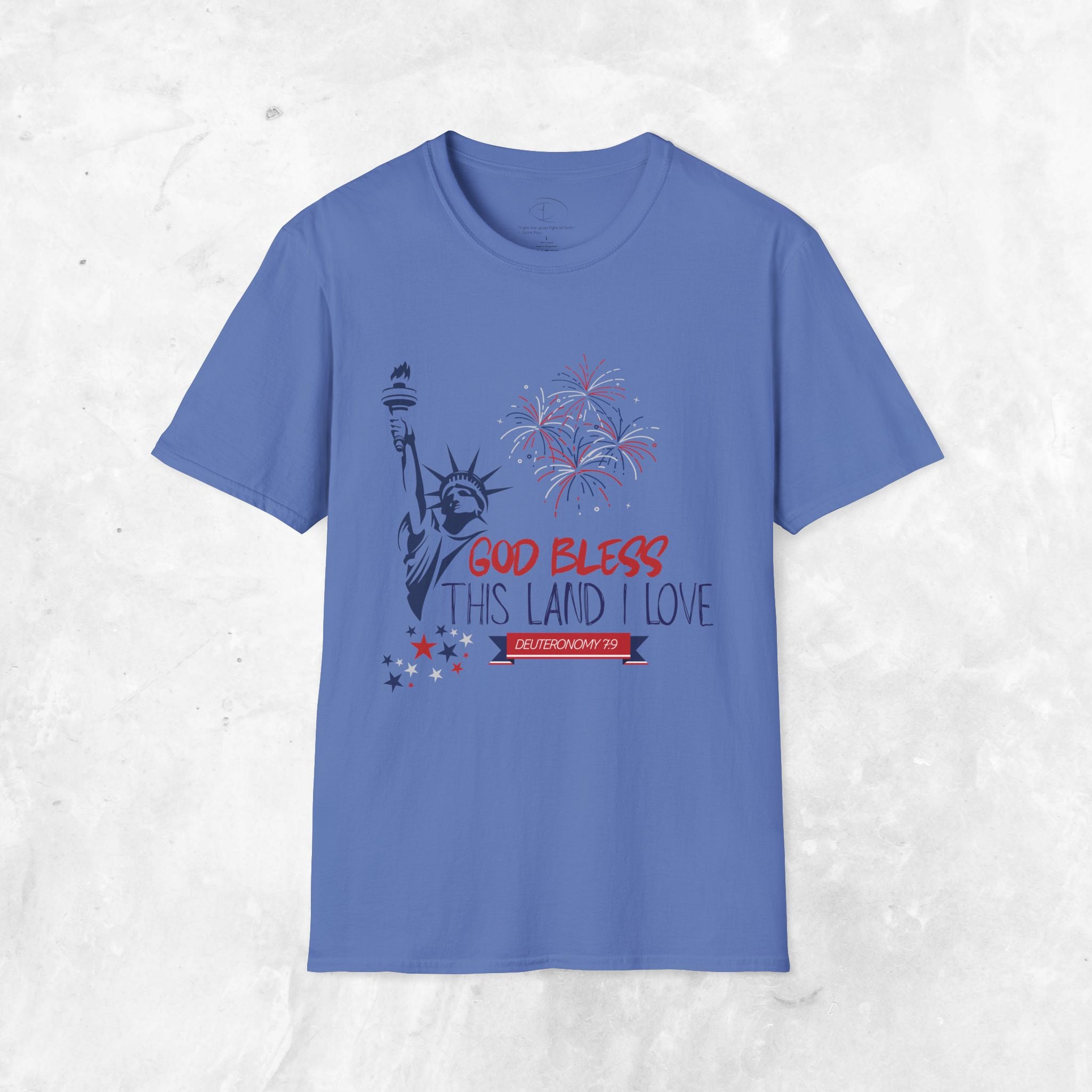 God Bless This Land I Love T-Shirt | Statue of Liberty, Fireworks, Patriotic