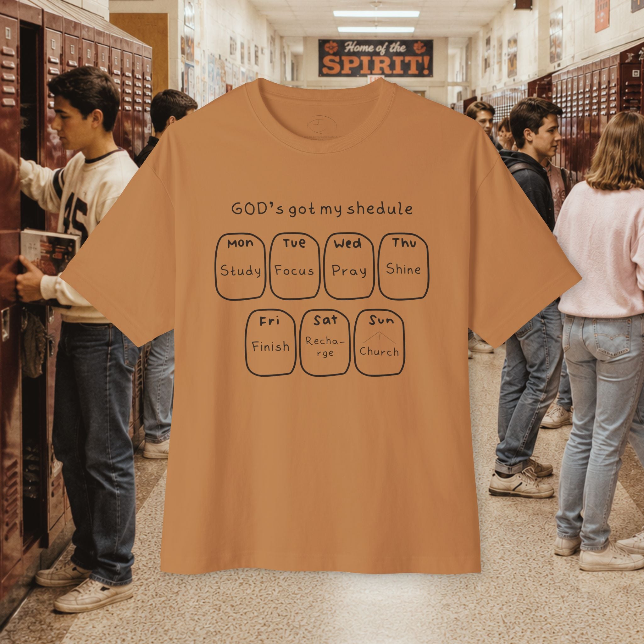 "GOD's got my schedule" Oversized Boxy T-Shirt
