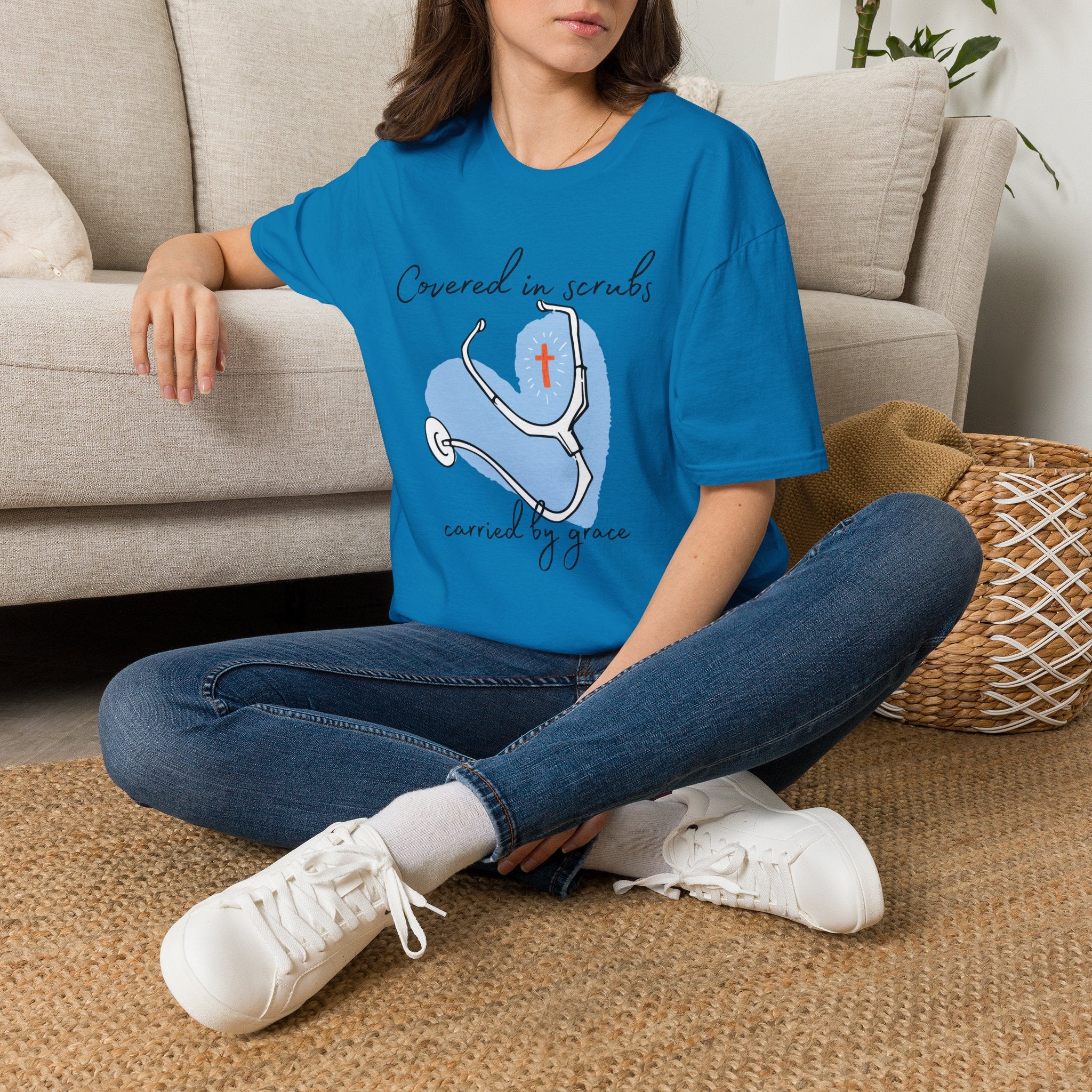 Covered in Scrubs, Carried by Grace T‑Shirt