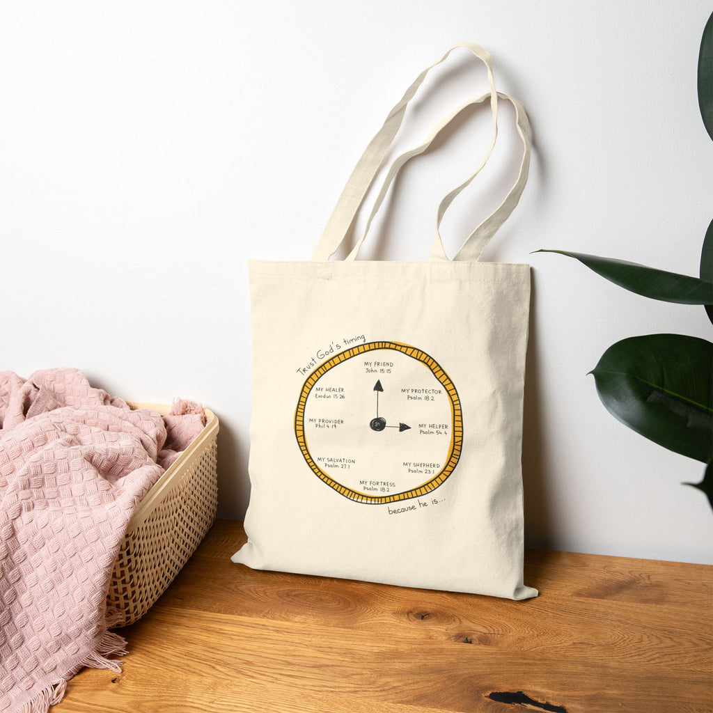 Trust God's Timing Tote Bag