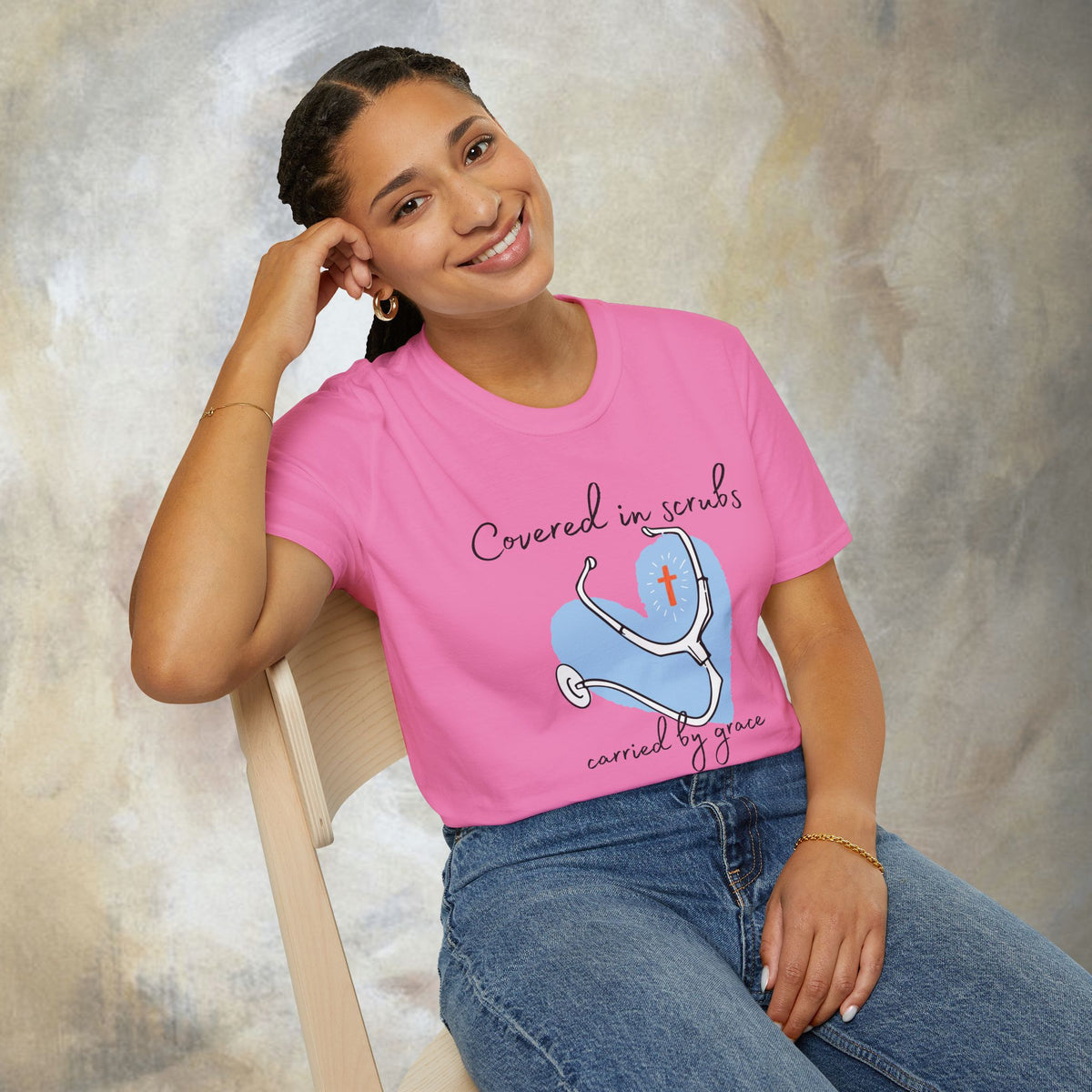 Covered in Scrubs, Carried by Grace T‑Shirt