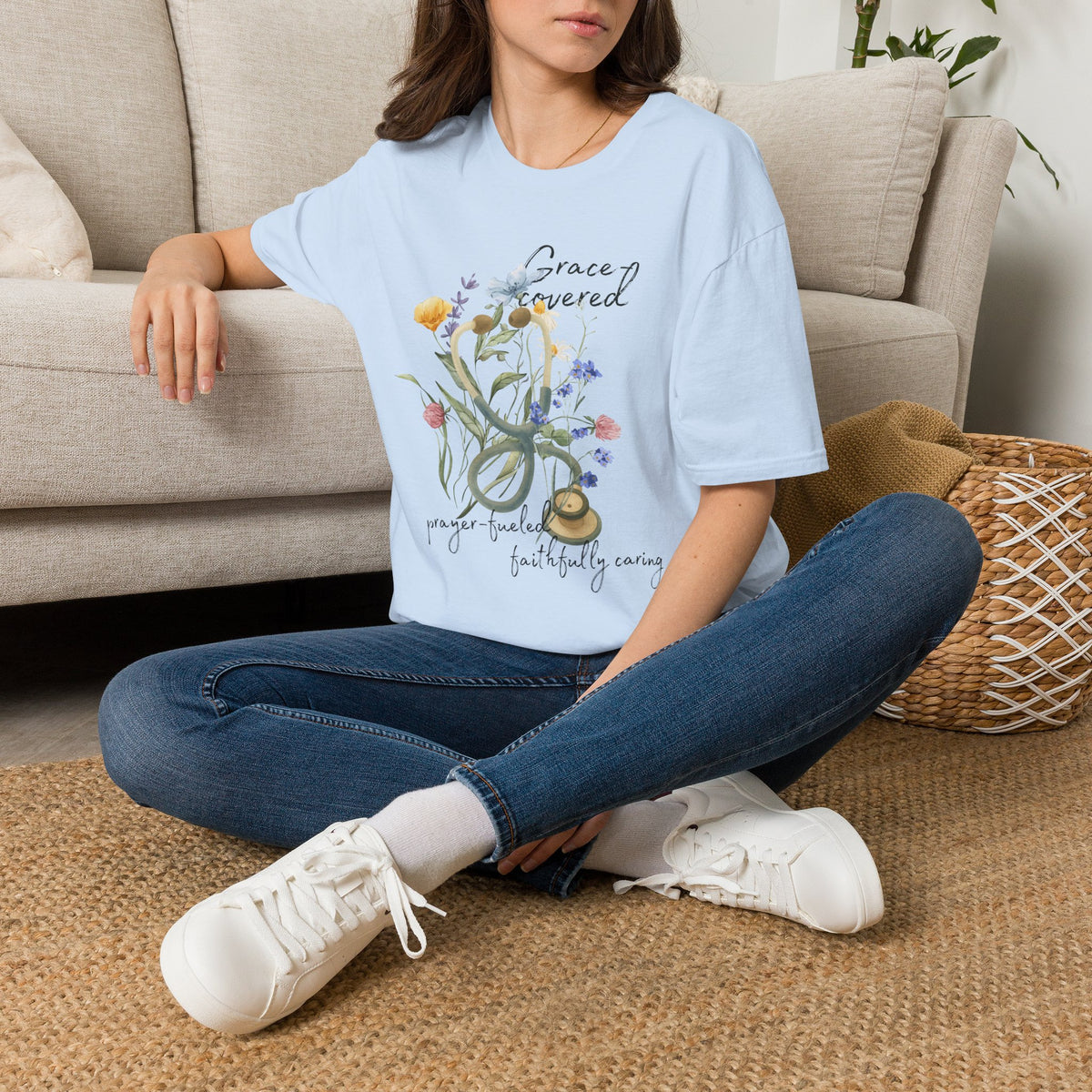 Grace covered, prayer fueled, faithfully caring T-Shirt