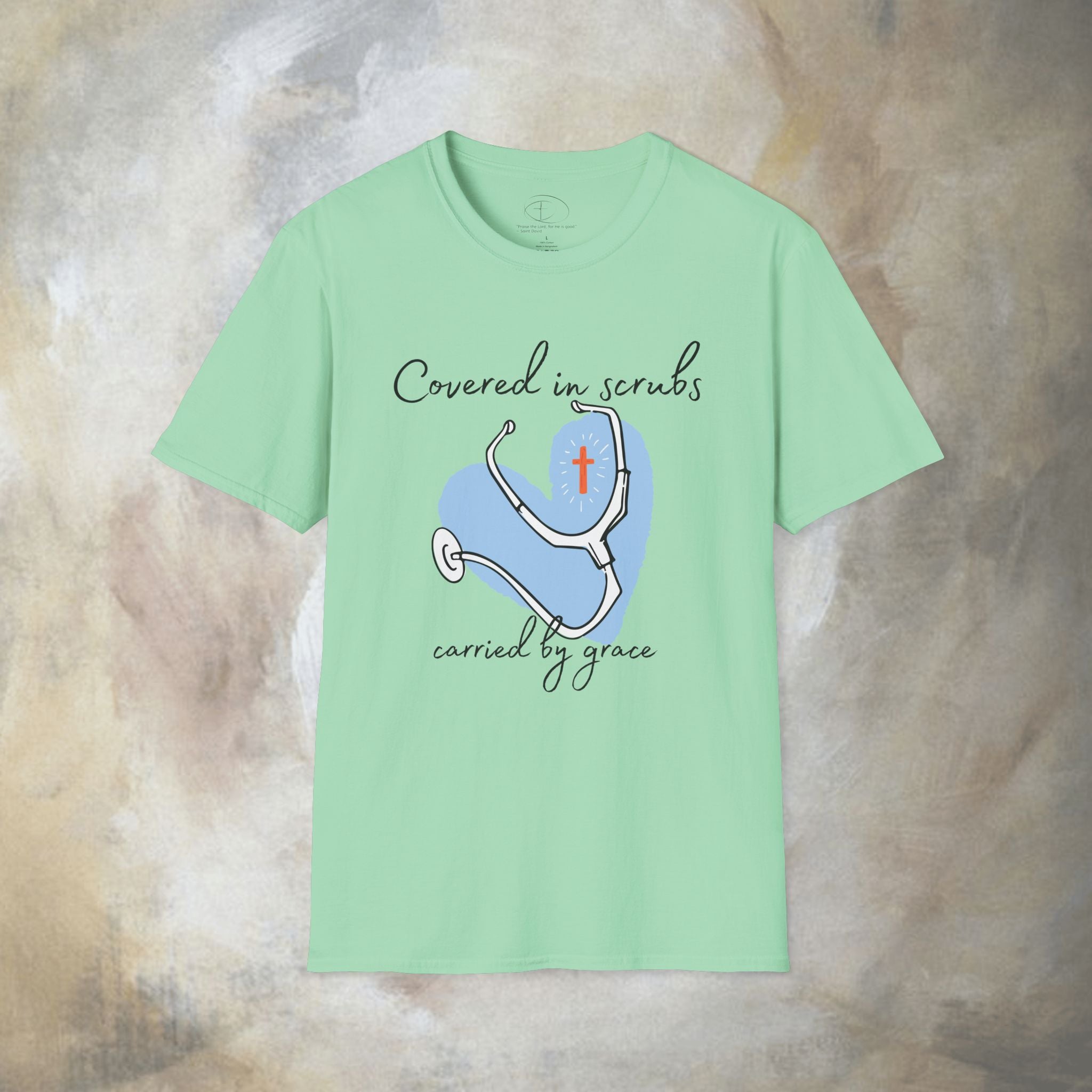 Covered in Scrubs, Carried by Grace T‑Shirt