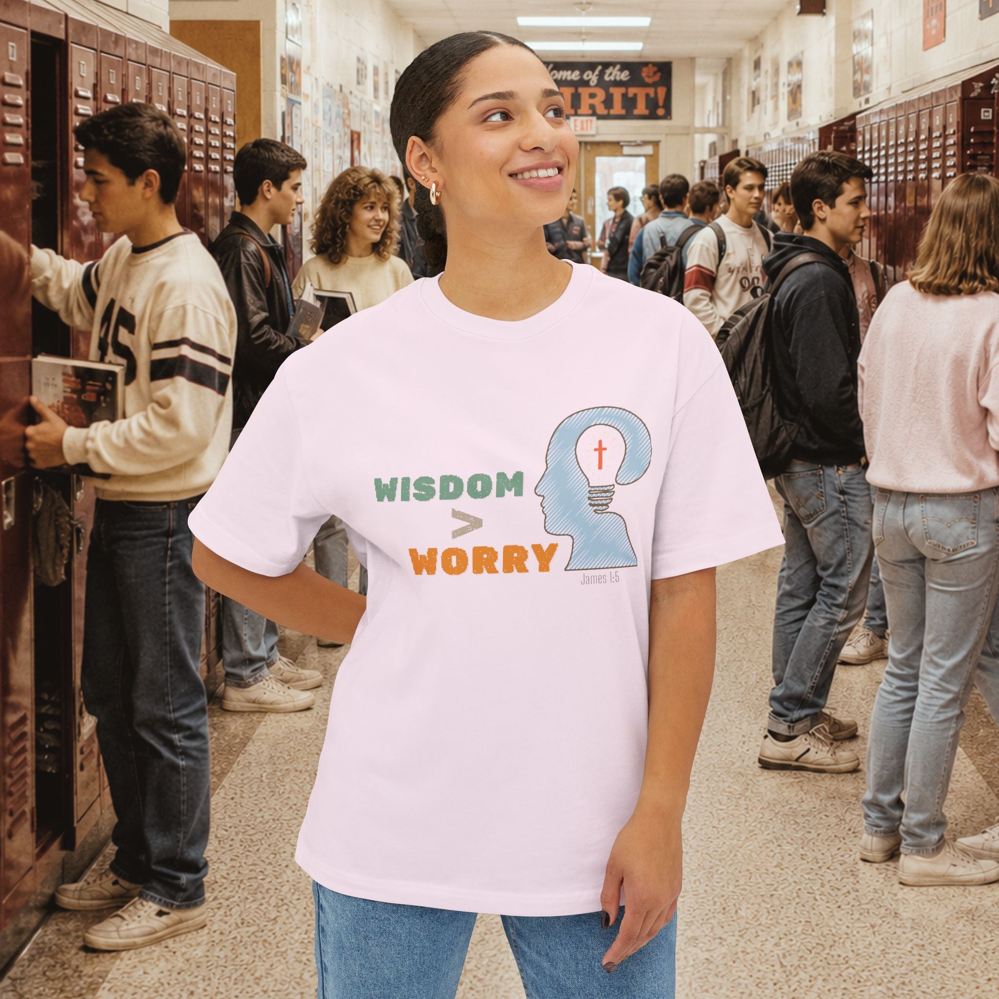 Wisdom Over Worry Oversized Boxy T-Shirt