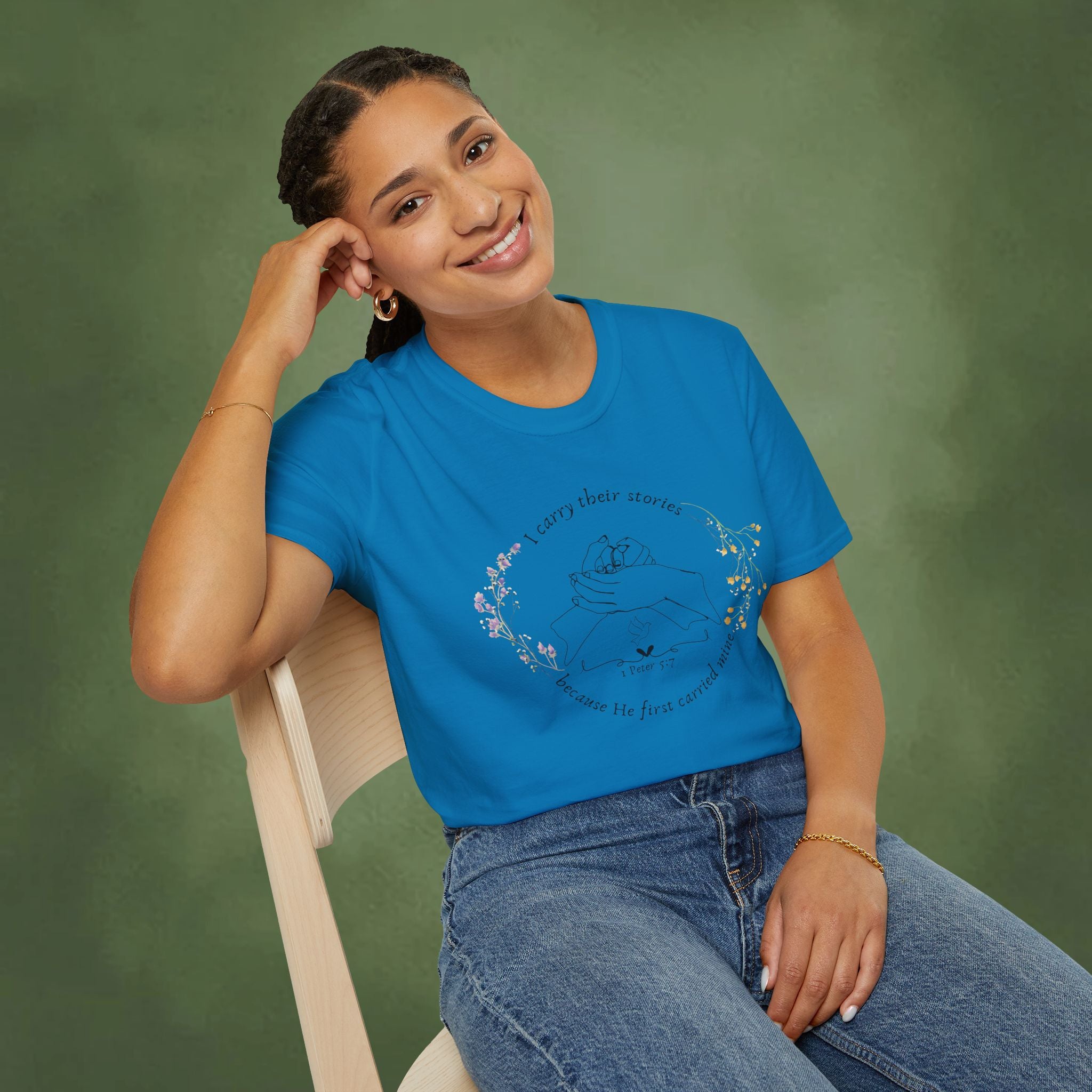 I Carry Their Stories Because He First Carried Mine T-shirt