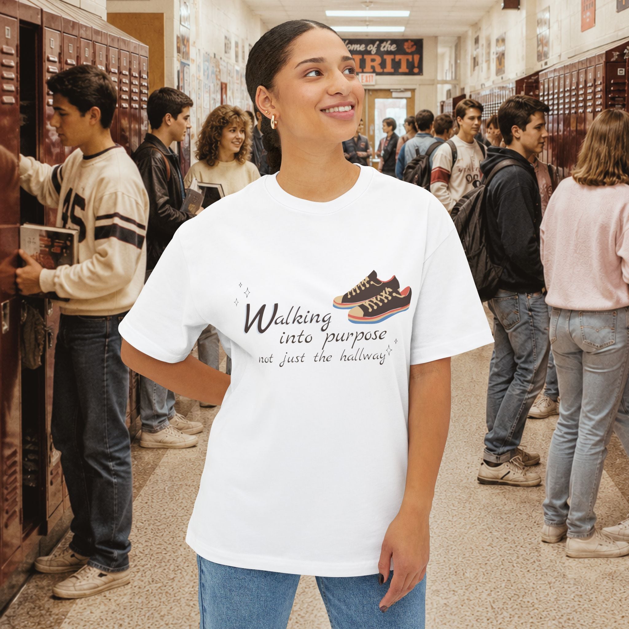 Walking Into Purpose Oversized Boxy T‑Shirt