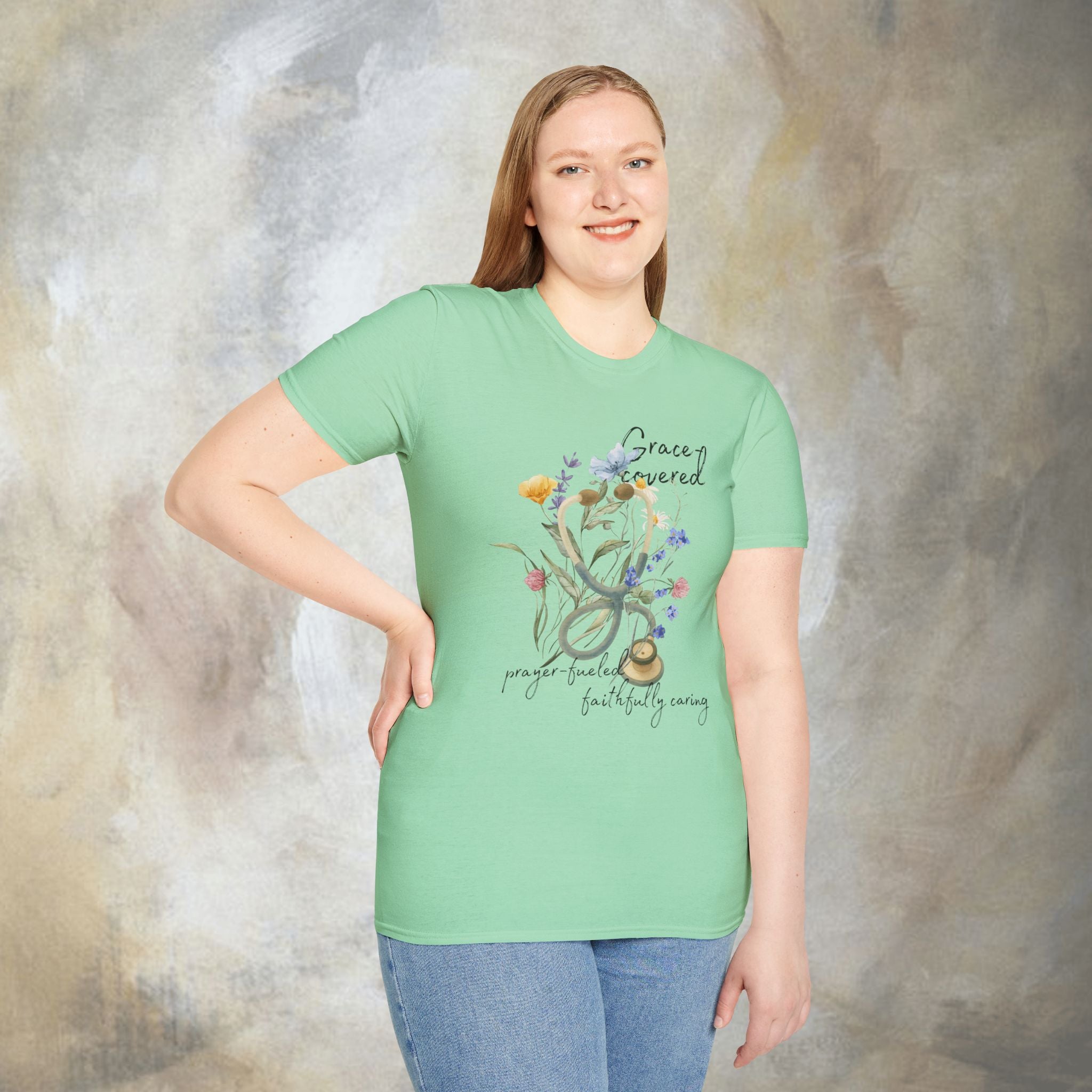Grace covered, prayer fueled, faithfully caring T-Shirt