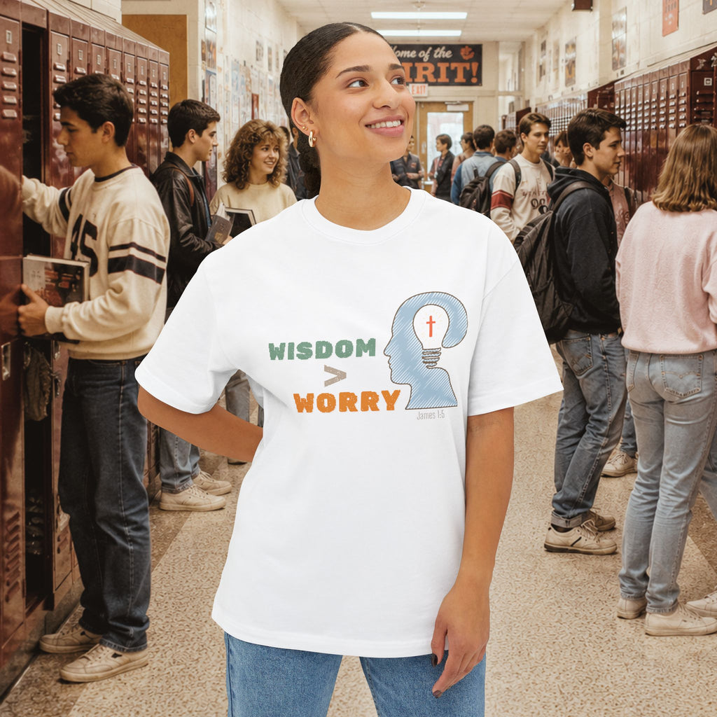 Wisdom Over Worry Oversized Boxy T-Shirt