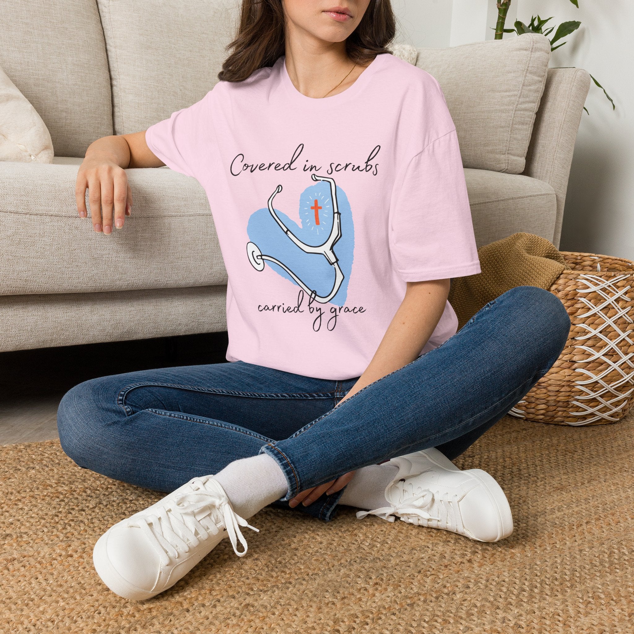 Covered in Scrubs, Carried by Grace T‑Shirt