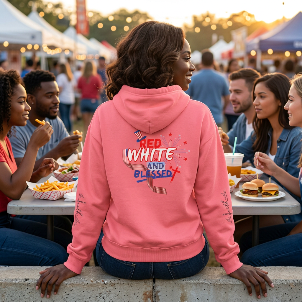 Red White and Blessed Hoodie