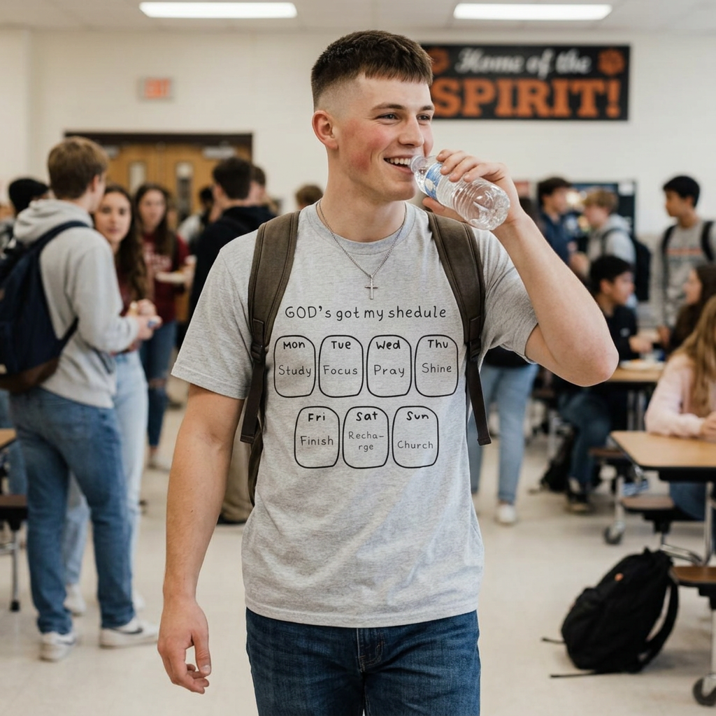 "GOD's got my schedule" Oversized Boxy T-Shirt