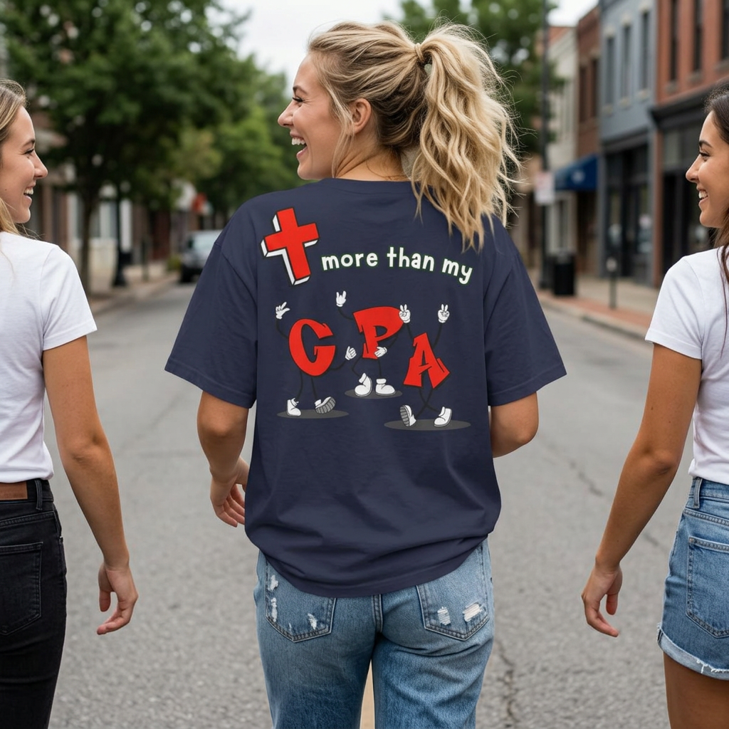More Than My GPA Oversized Boxy T-Shirt - BACK