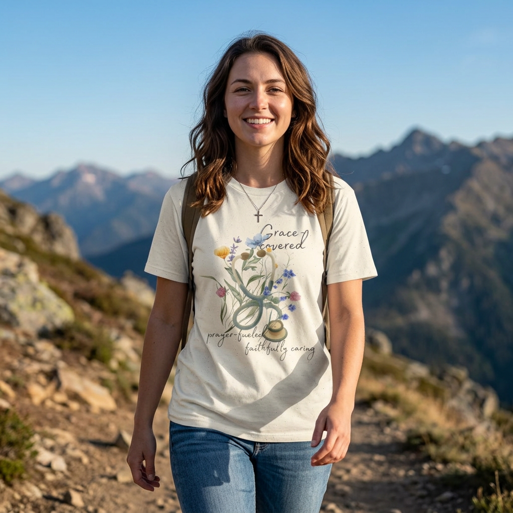Grace covered, prayer fueled, faithfully caring T-Shirt