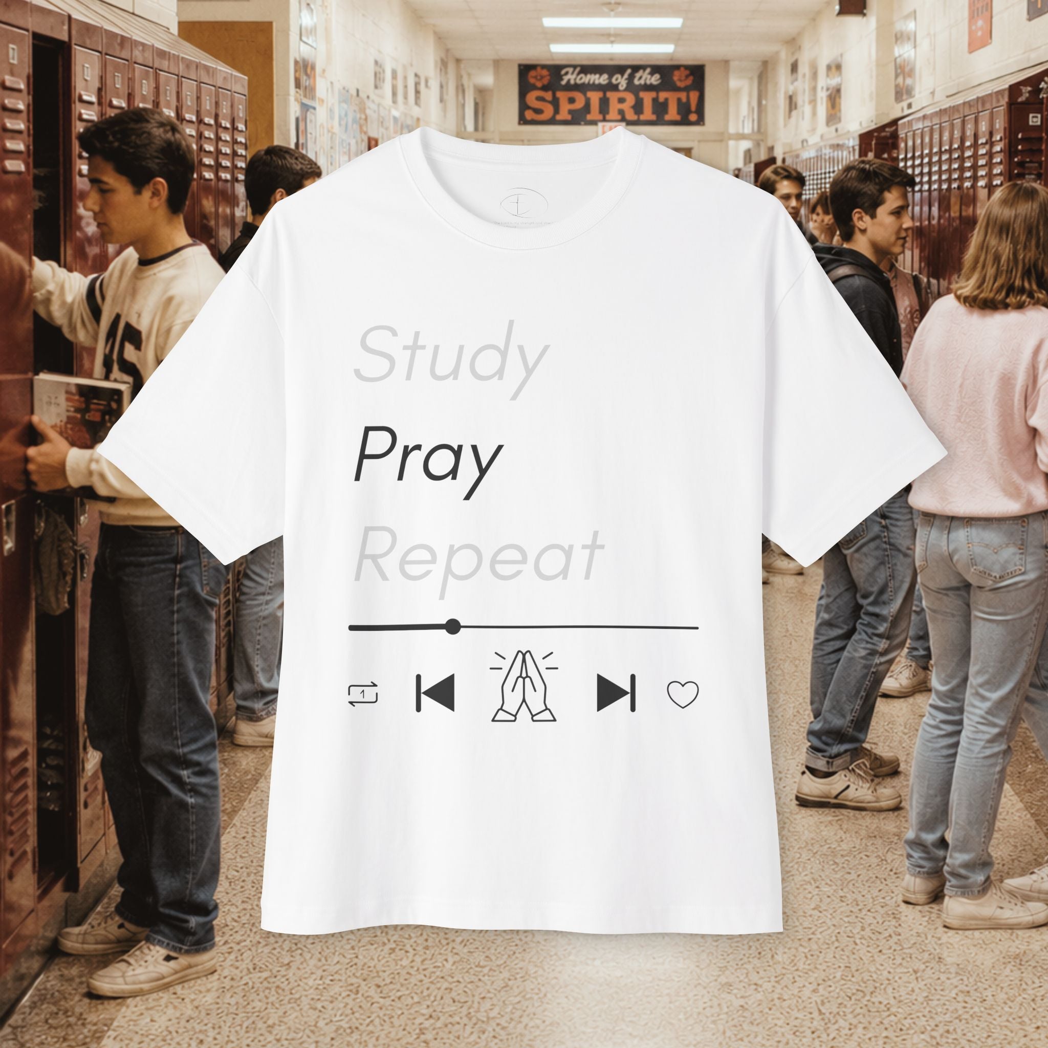 Study Pray Repeat Oversized Boxy T-Shirt