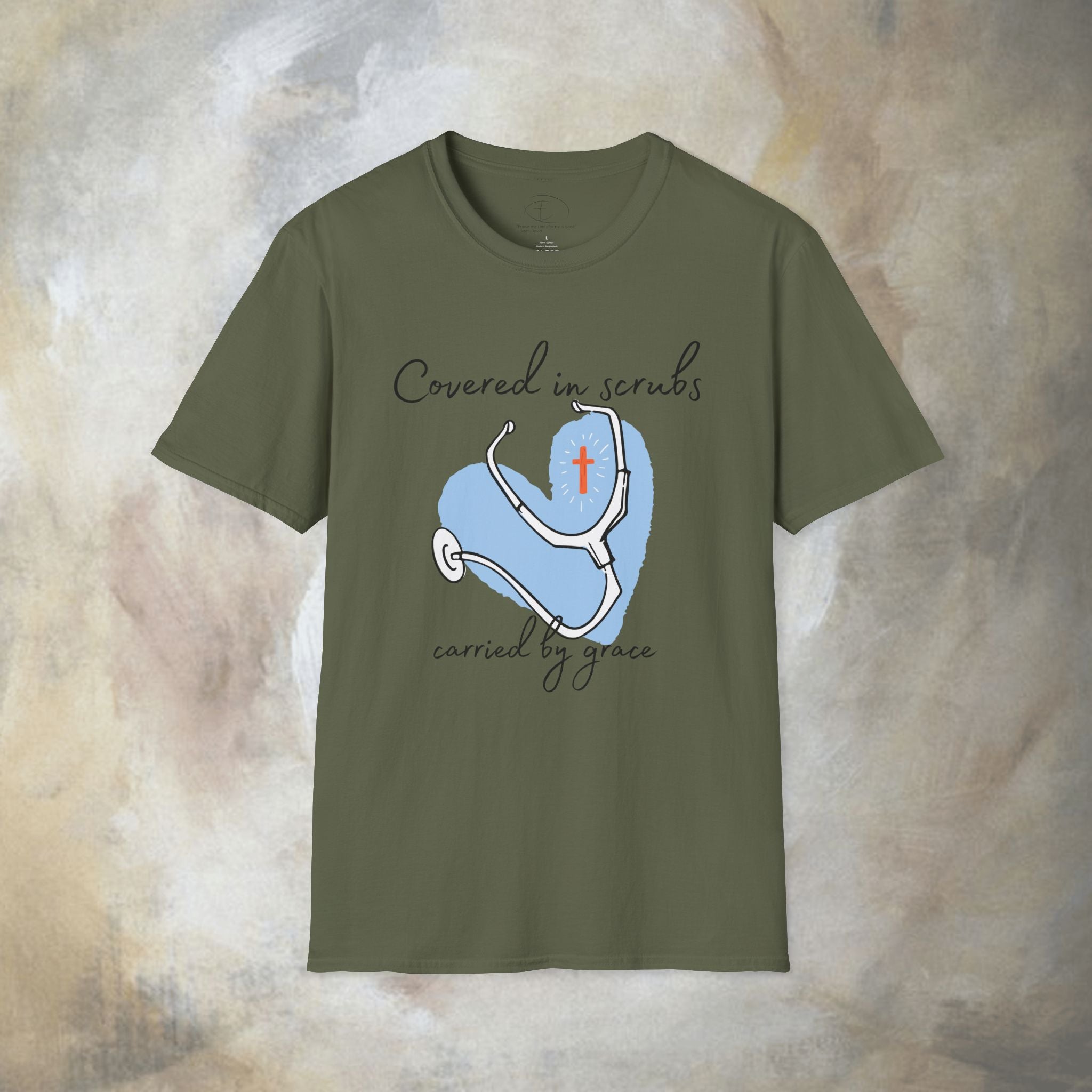 Covered in Scrubs, Carried by Grace T‑Shirt