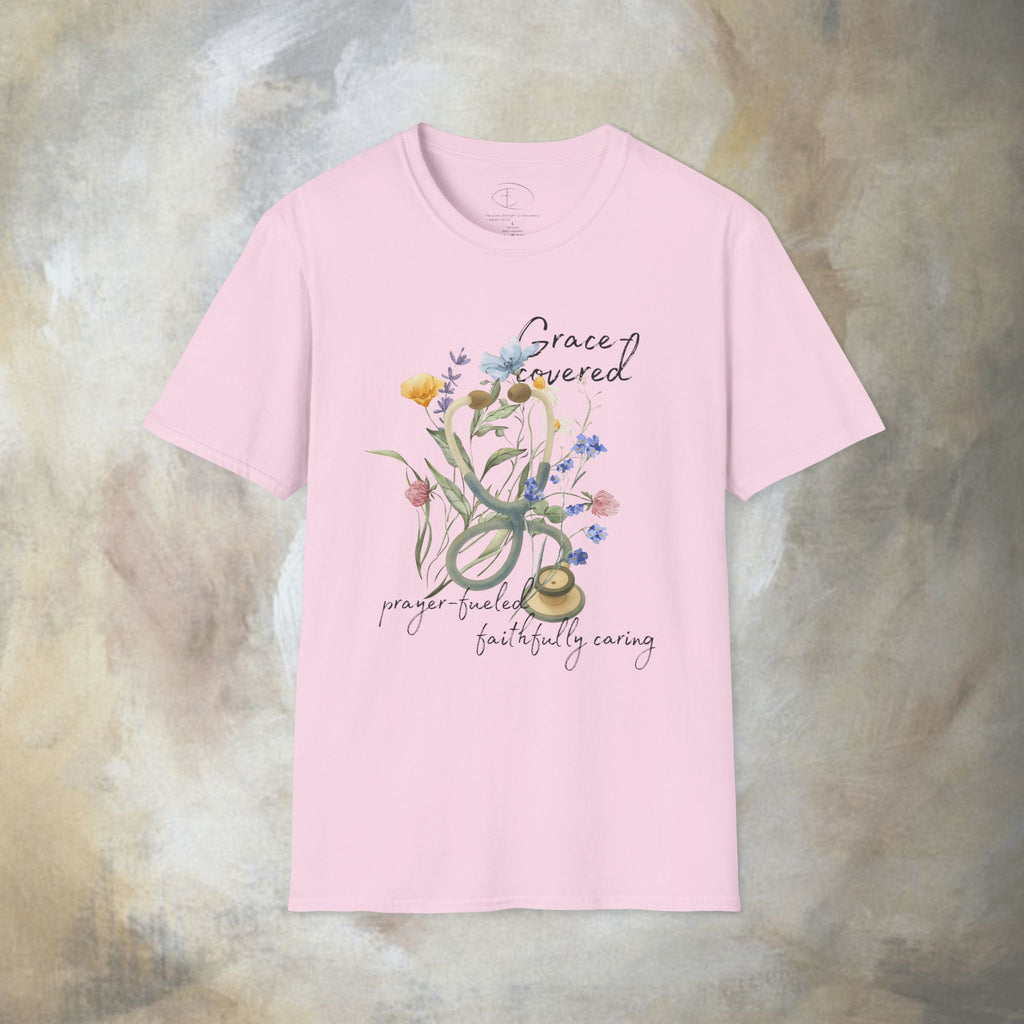 Grace covered, prayer fueled, faithfully caring T-Shirt