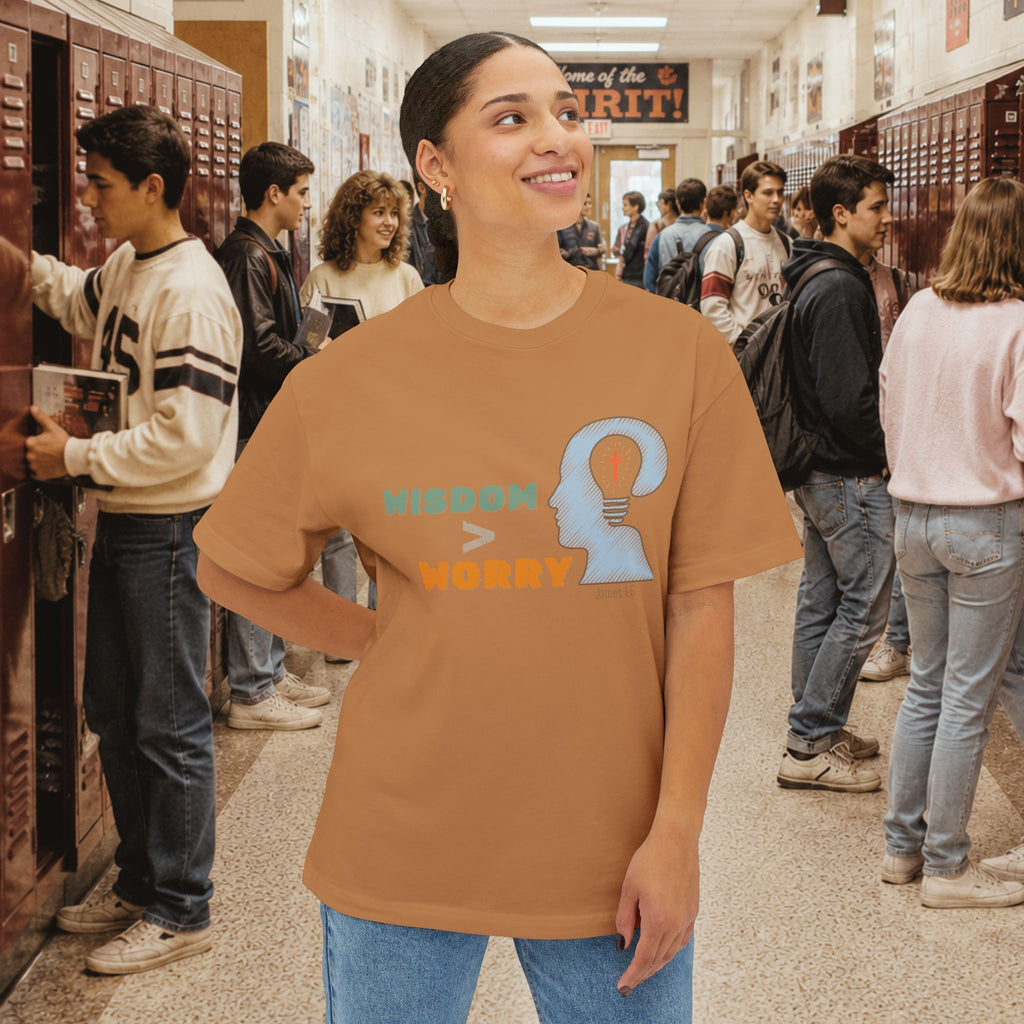 Wisdom Over Worry Oversized Boxy T-Shirt