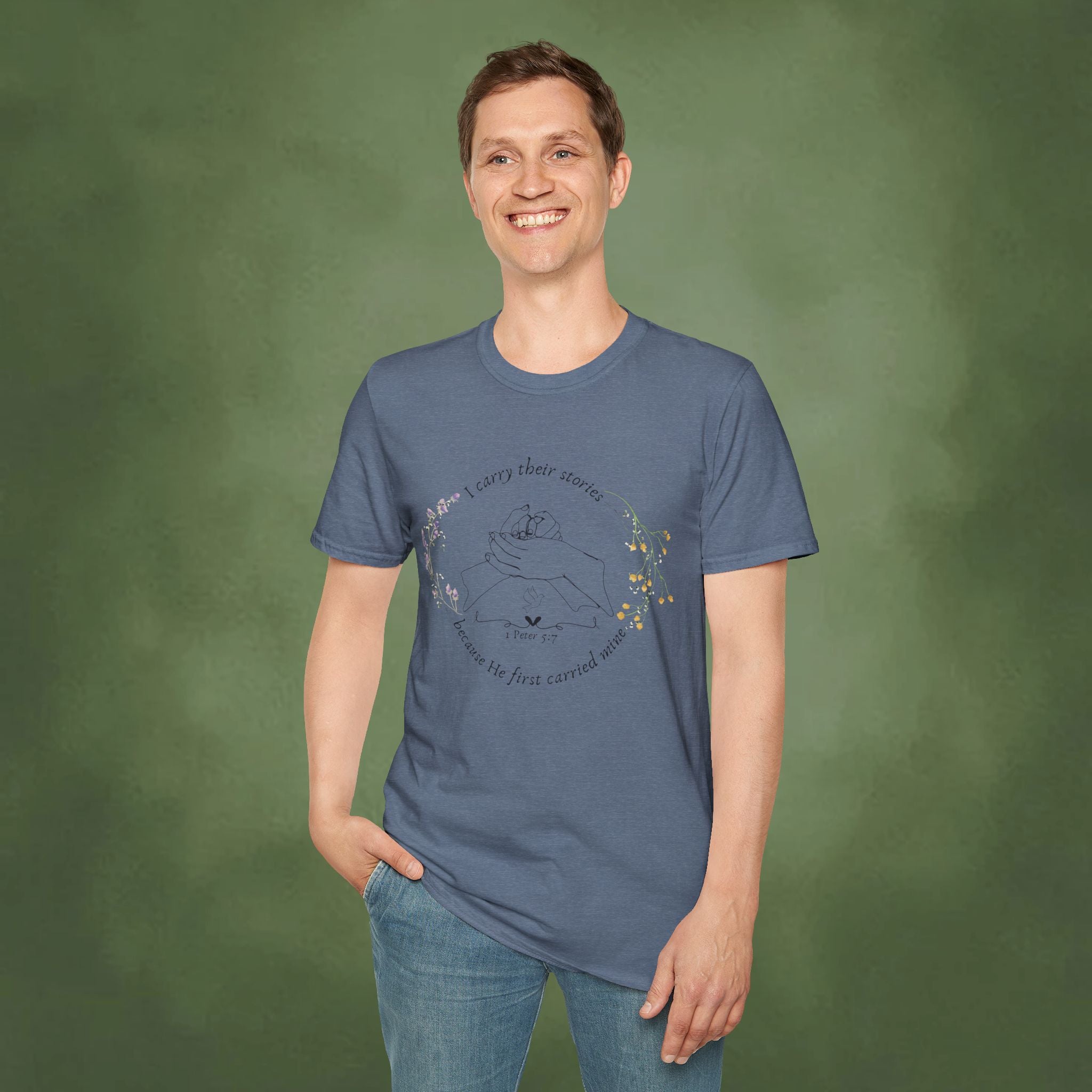 I Carry Their Stories Because He First Carried Mine T-shirt