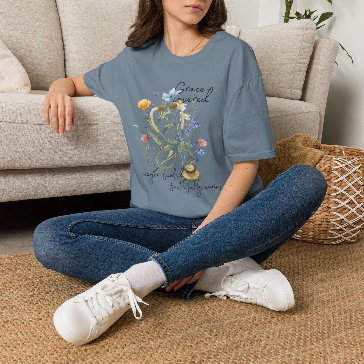 Grace covered, prayer fueled, faithfully caring T-Shirt
