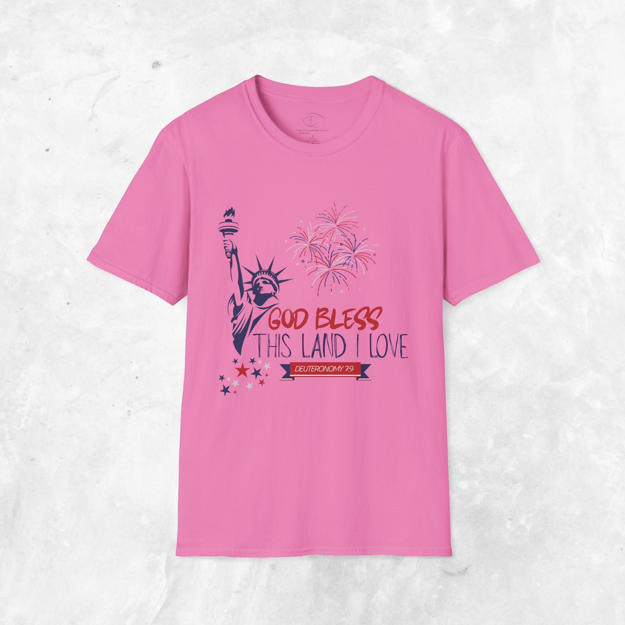 God Bless This Land I Love T-Shirt | Statue of Liberty, Fireworks, Patriotic