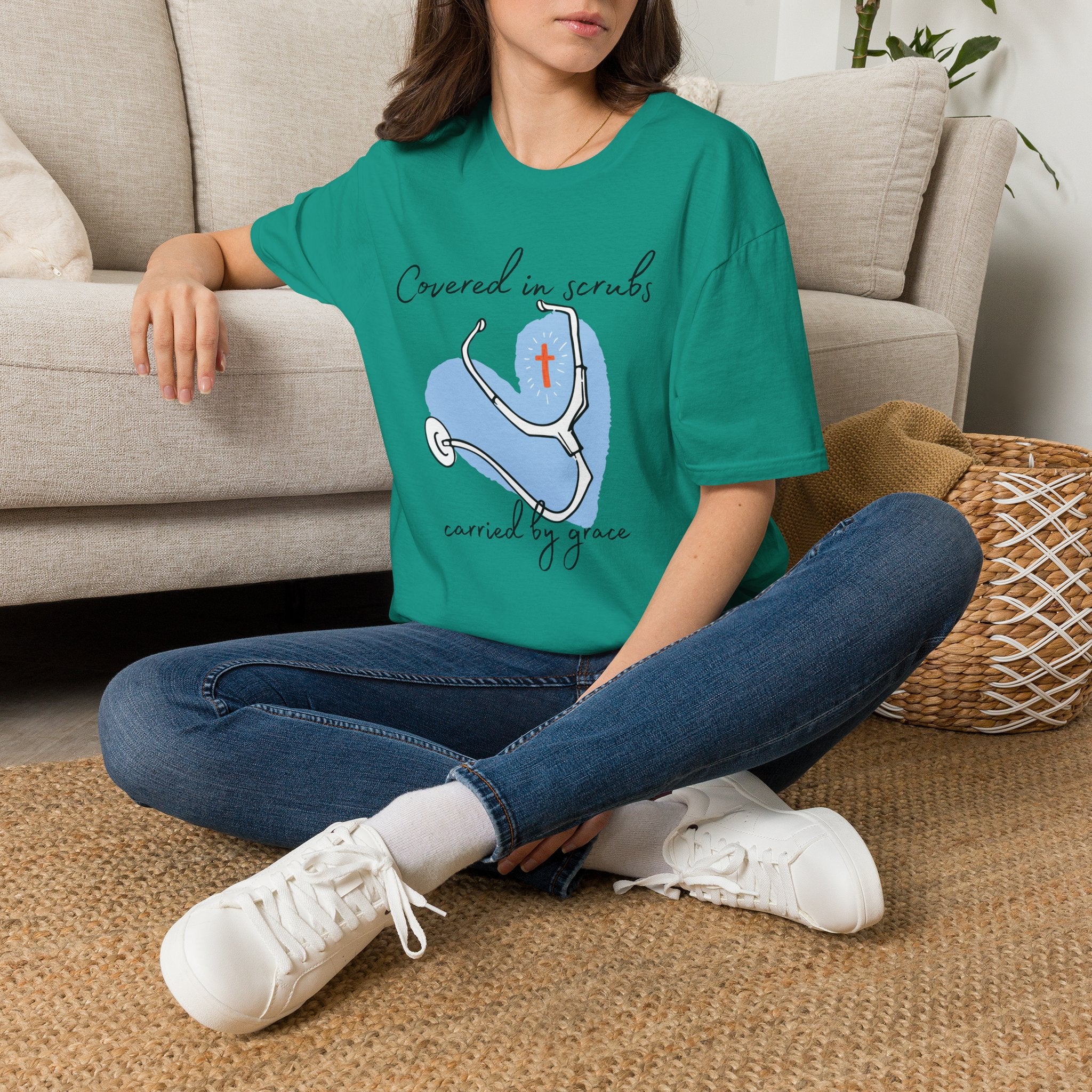 Covered in Scrubs, Carried by Grace T‑Shirt