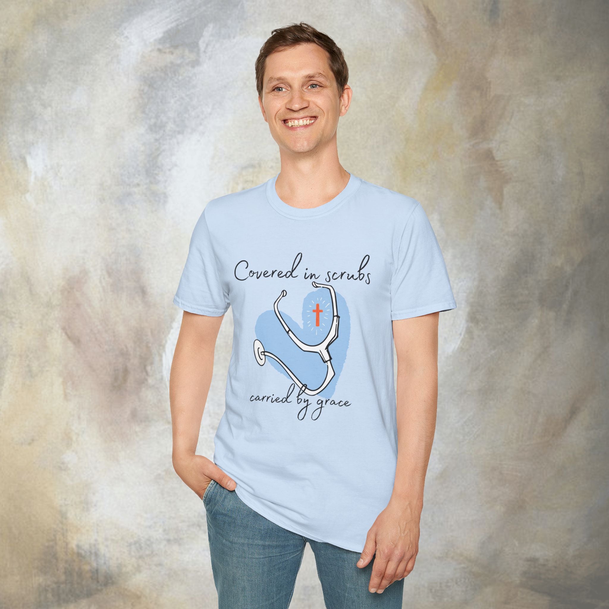 Covered in Scrubs, Carried by Grace T‑Shirt