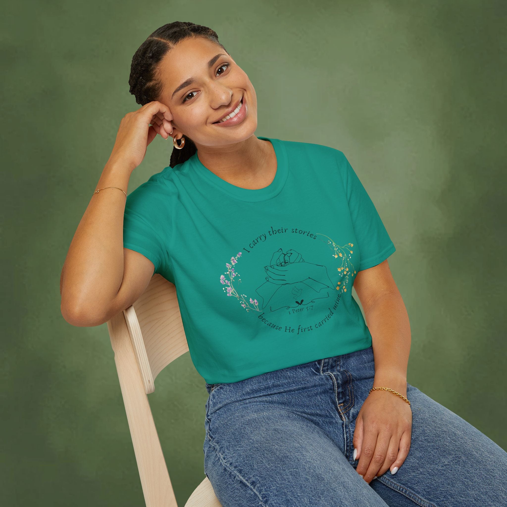 I Carry Their Stories Because He First Carried Mine T-shirt