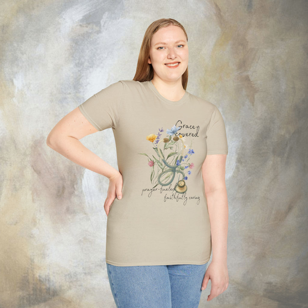 Grace covered, prayer fueled, faithfully caring T-Shirt