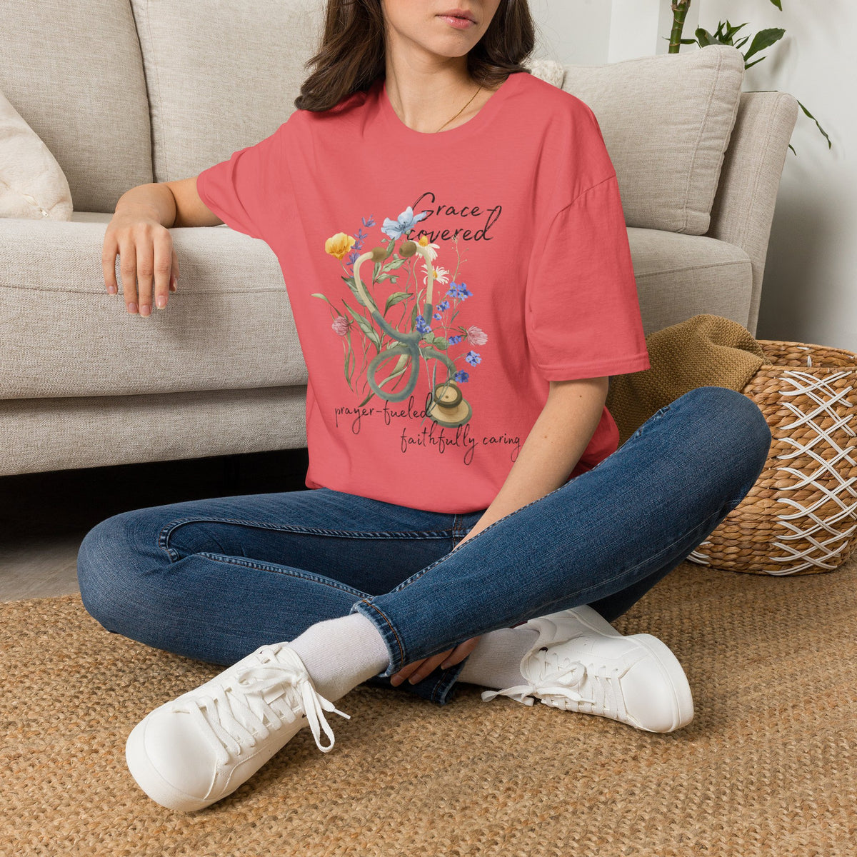Grace covered, prayer fueled, faithfully caring T-Shirt