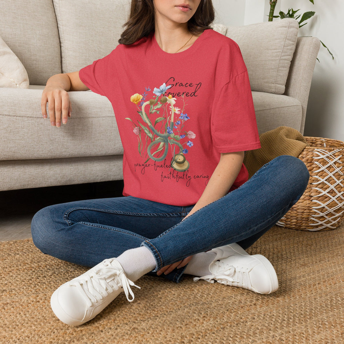 Grace covered, prayer fueled, faithfully caring T-Shirt