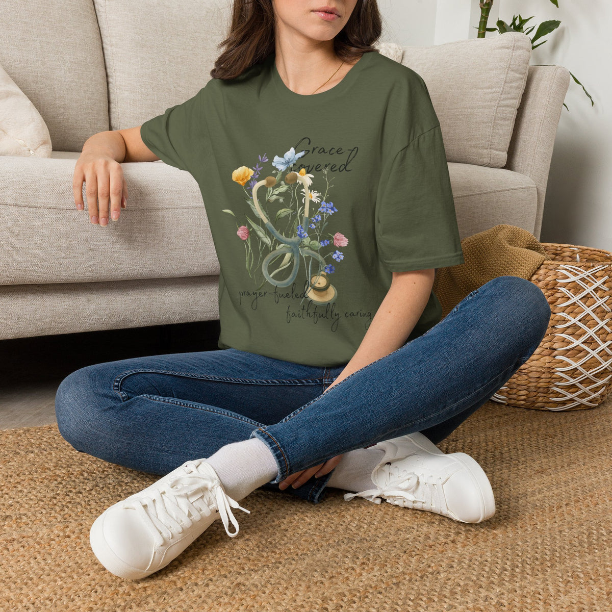 Grace covered, prayer fueled, faithfully caring T-Shirt