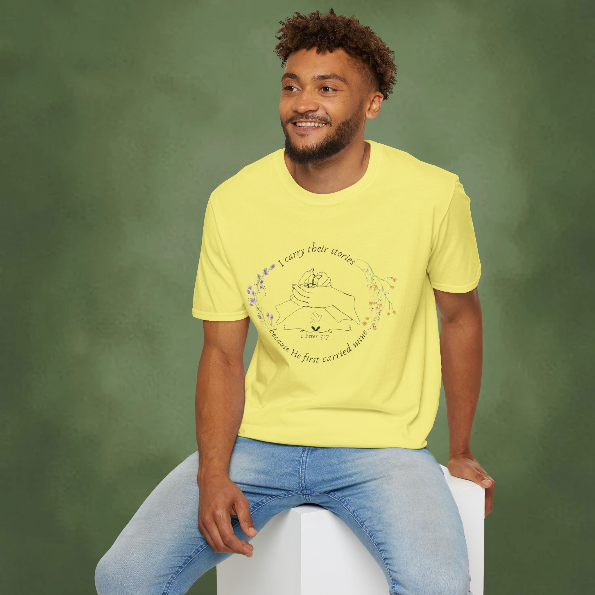 I Carry Their Stories Because He First Carried Mine T-shirt