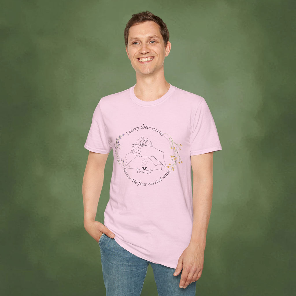 I Carry Their Stories Because He First Carried Mine T-shirt