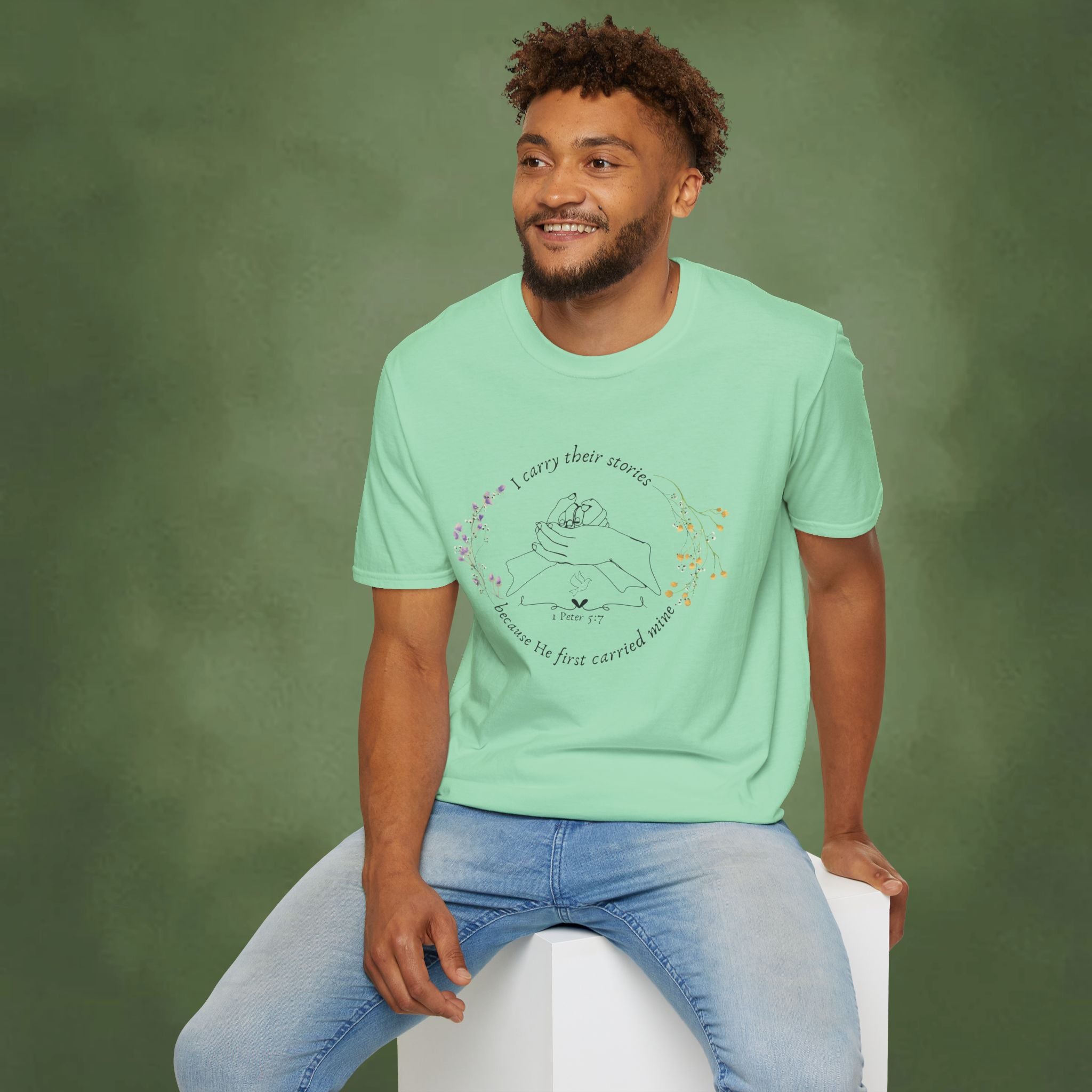 I Carry Their Stories Because He First Carried Mine T-shirt