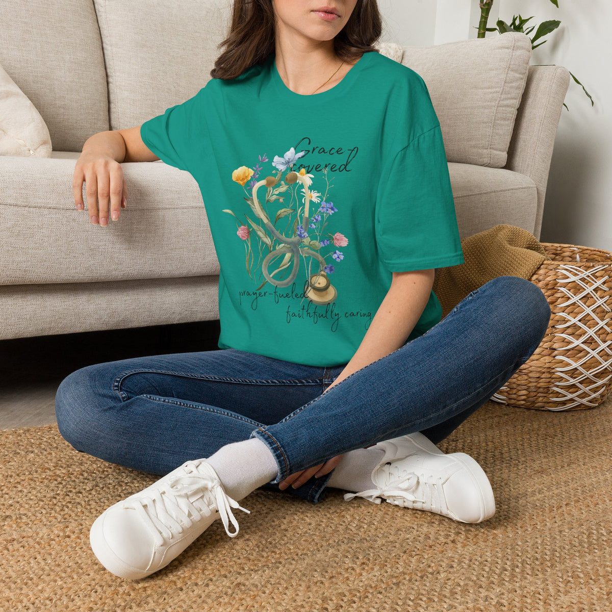 Grace covered, prayer fueled, faithfully caring T-Shirt