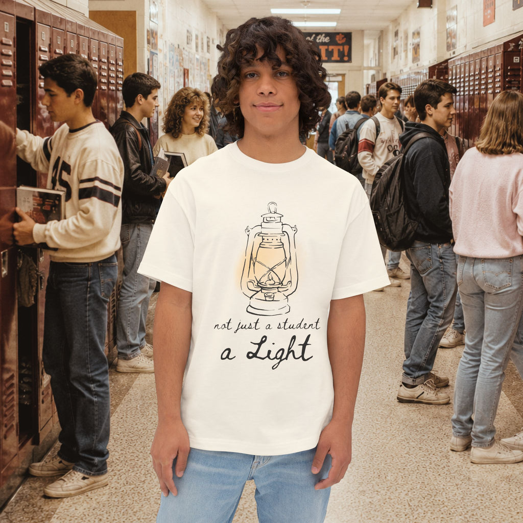 "Not Just a Student, a Light" Oversized Boxy Shirt