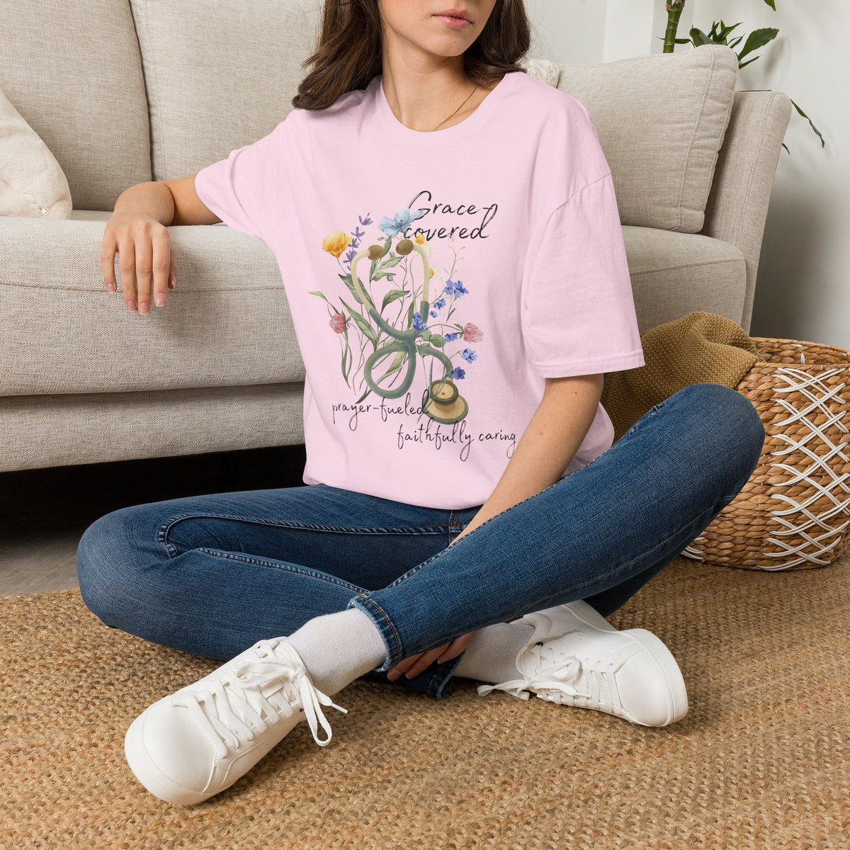 Grace covered, prayer fueled, faithfully caring T-Shirt