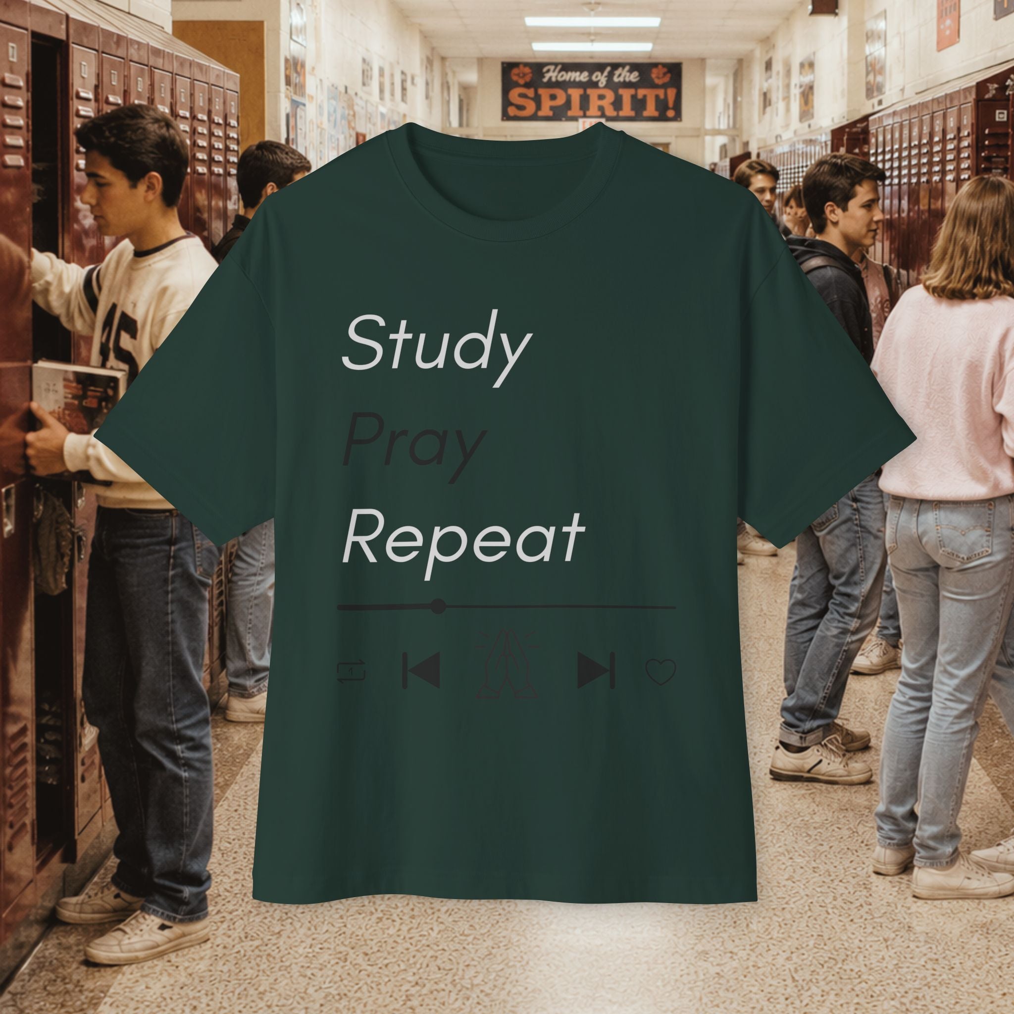 Study Pray Repeat Oversized Boxy T-Shirt