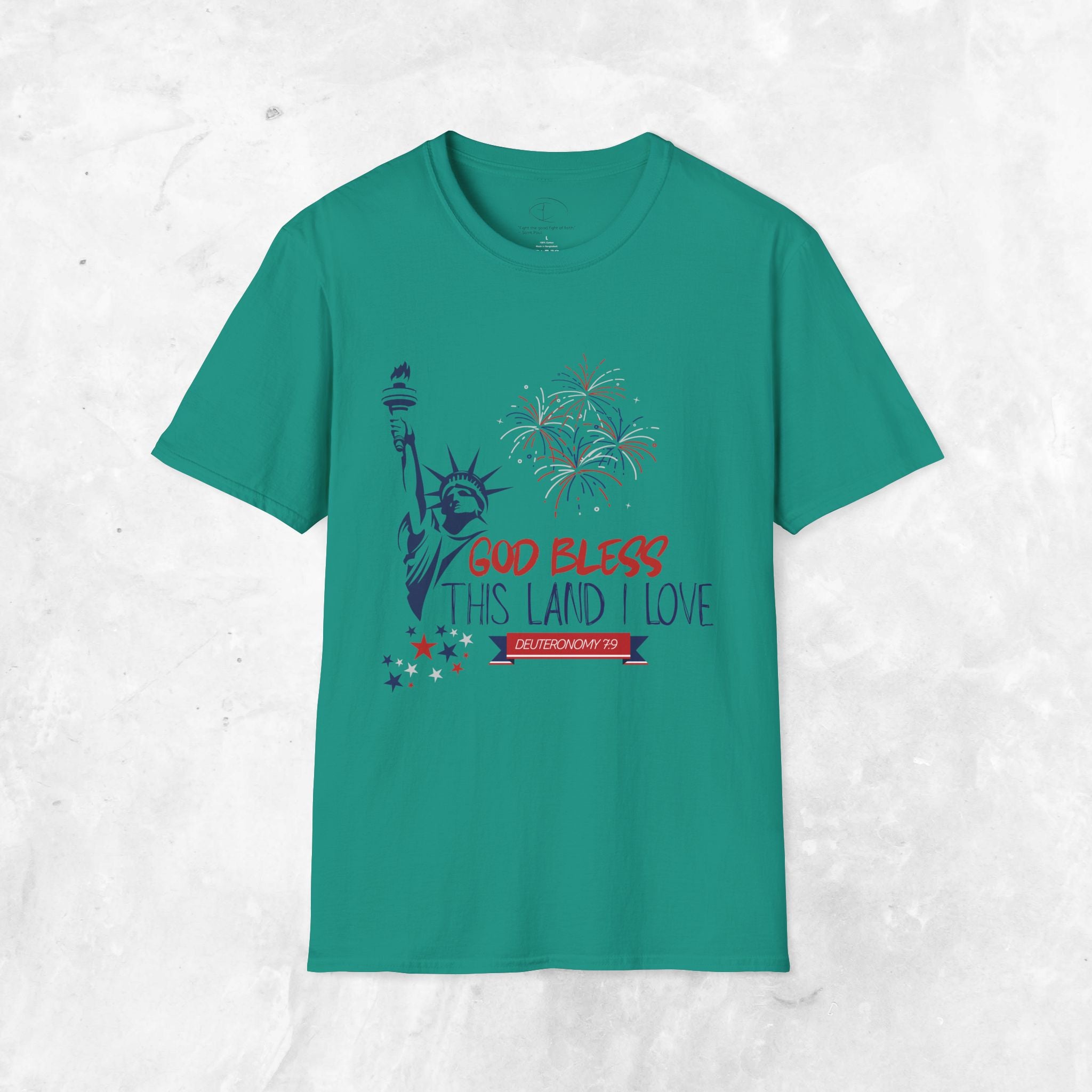 God Bless This Land I Love T-Shirt | Statue of Liberty, Fireworks, Patriotic