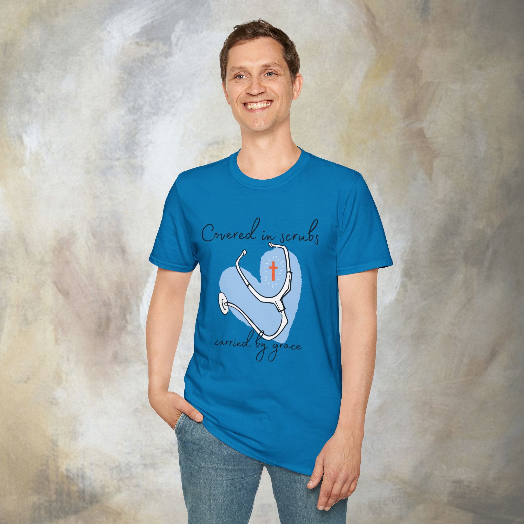 Covered in Scrubs, Carried by Grace T‑Shirt